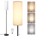 Floor Lamp for Living Room, Modern Standing Lamps with Lampshade, Minimalist Tall Lamp with Chain Switch for Living Room, Bedroom, Kids Room, Office,Standing Lamp LED Bulb Included (White Shade)