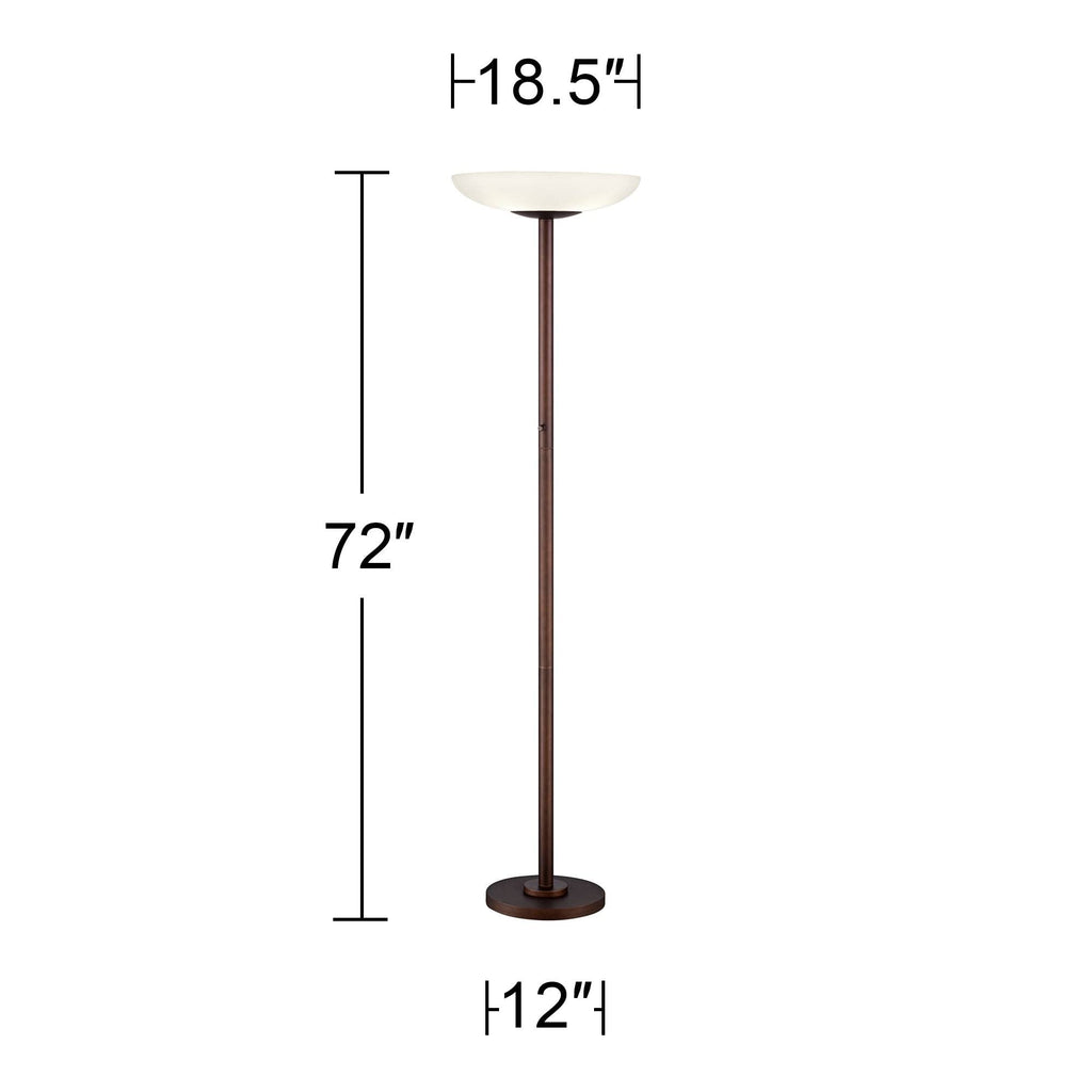 Light Blaster 72" Tall Bronze 4-Light Torchiere Floor Lamp
