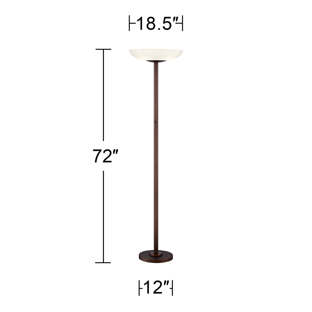 Light Blaster 72" Tall Bronze 4-Light Torchiere Floor Lamp