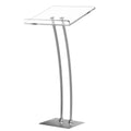 Vakiorn Acrylic Podium Lectern with Iron Stable Bottom, Pulpits for Churches with 10MM Thickened Acrylic Countertop, Multi Function Pulpit for Modern Classroom Music Concert Wedding Conference Event