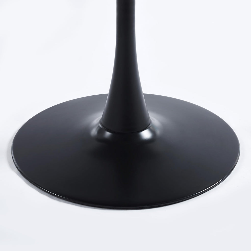 Round Tulip Dining Table, 31.5" Circle Tulip Table with Thickened Tabletop & Metal Pedestal, Mid Century Modern Bistro Table for Kitchen, Small Places, Living Room