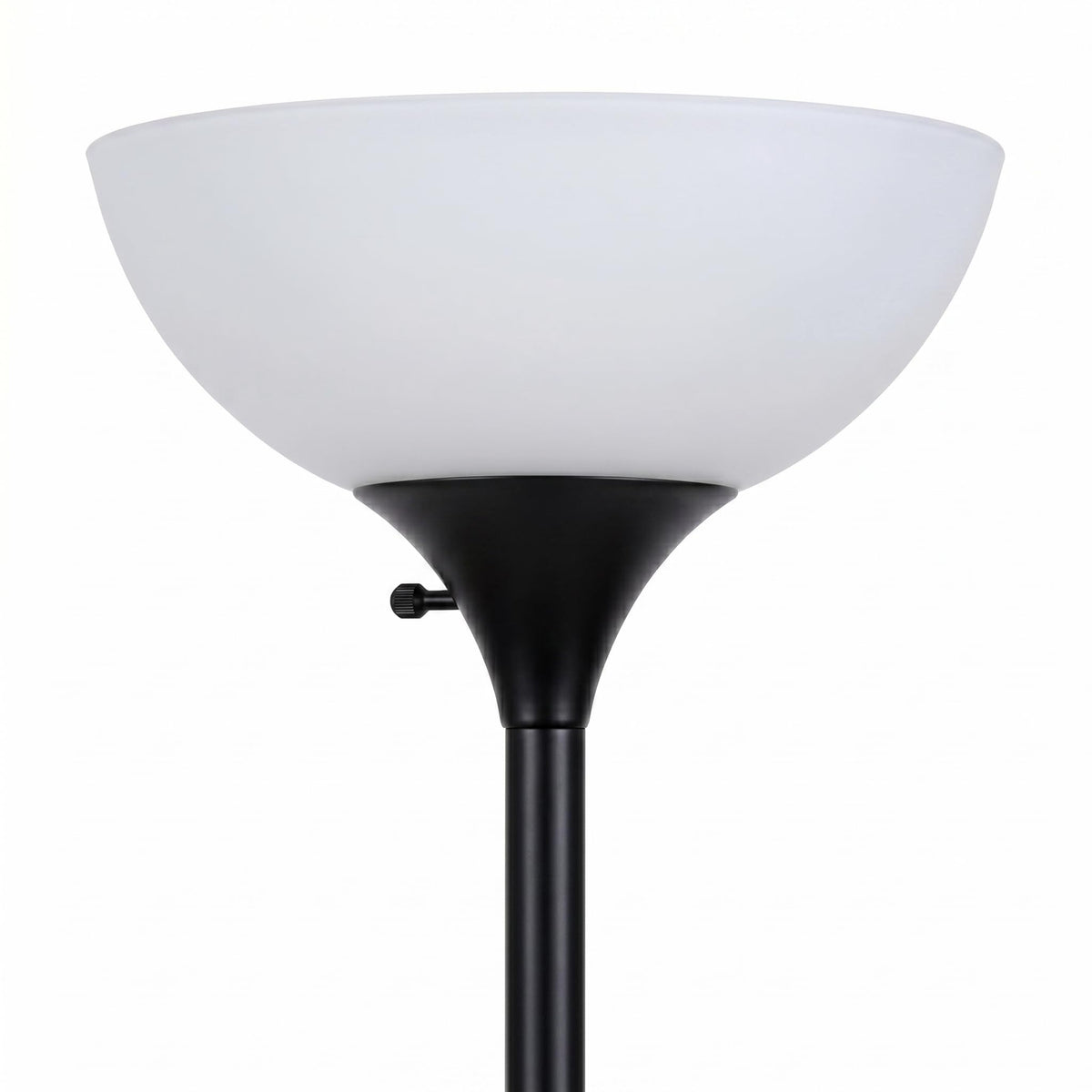 Sky Dome Double LED Floor Lamp, Torchiere Super Bright Floor Lamp with 2 Reading Lamps for Living Rooms & Offices - Dimmable Tall Standing Lamp for Bedroom Reading - Tall Black Pole