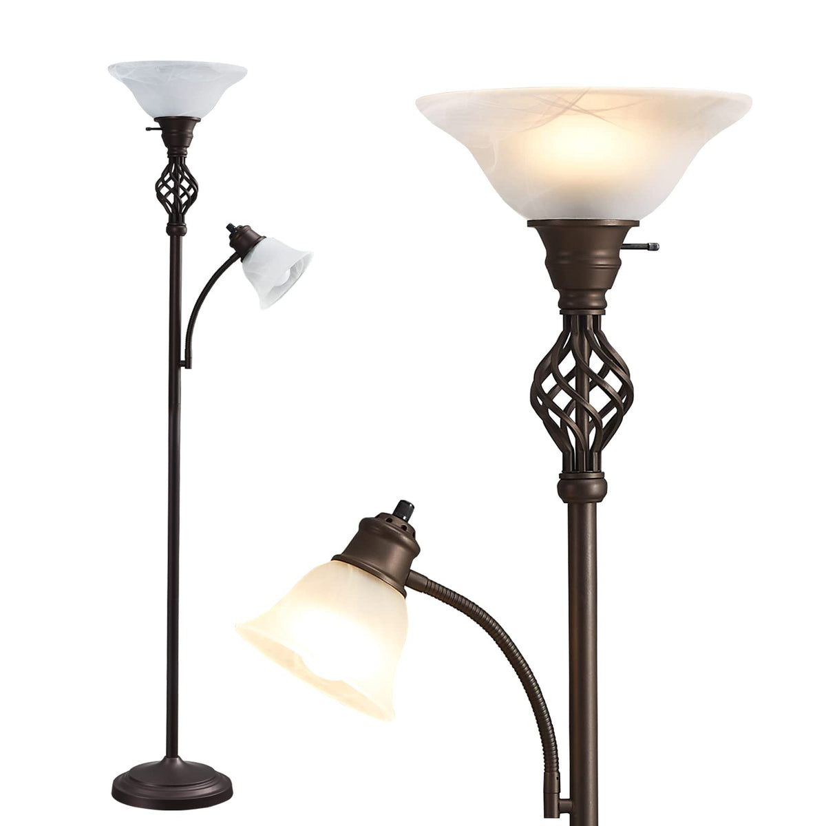Torchiere Floor Lamp for Living Room, LED Standing Reading Light