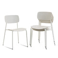 Conference Room Chairs Stackable Set of 4, Reception Chairs with Plastic Seat, Stacking Chairs for Waiting Break Room Classroom Clearance, White
