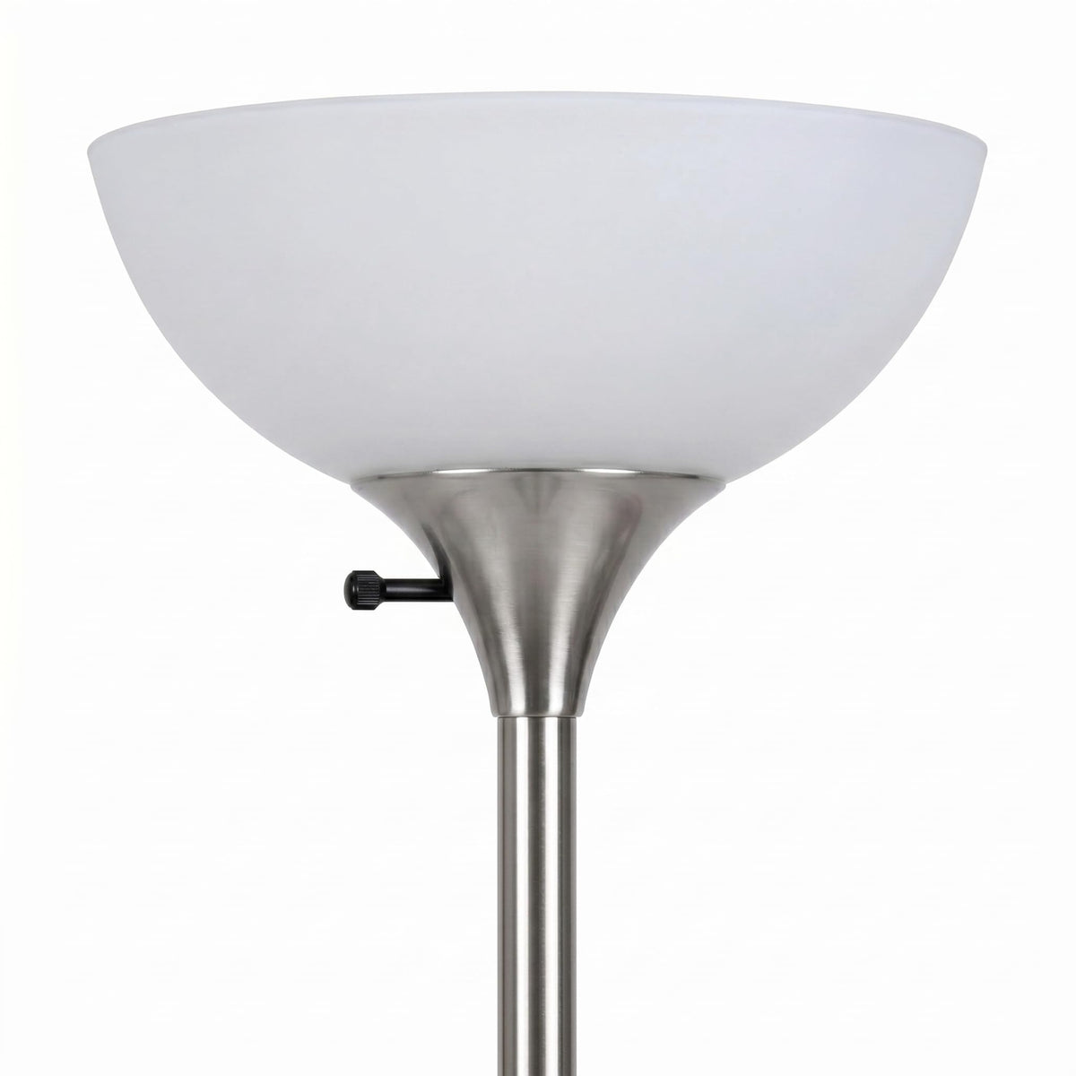 Sky Dome Double LED Floor lamp, Torchiere Super Bright Floor Lamp with 2 Reading Lamps for Living Rooms & Offices - Dimmable Tall Standing Lamp for Bedroom Reading - Tall Silver Pole