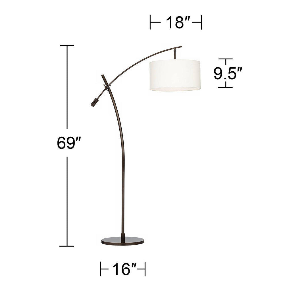Bronze Boom Arc 69" Tall Floor Lamp with USB Dimmer