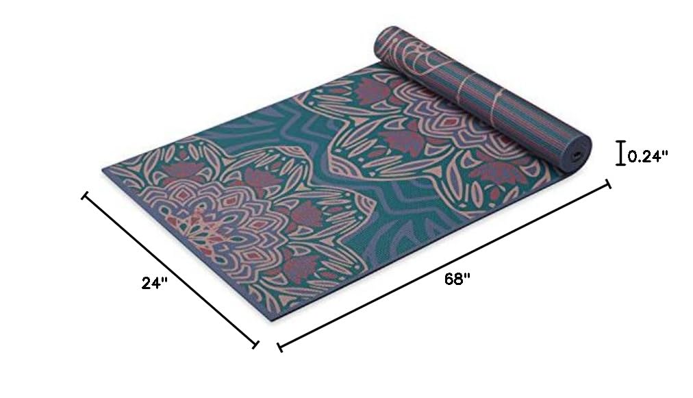 Reversible Yoga Mat, 6mm Thick Print Mat (Jade Salutation)