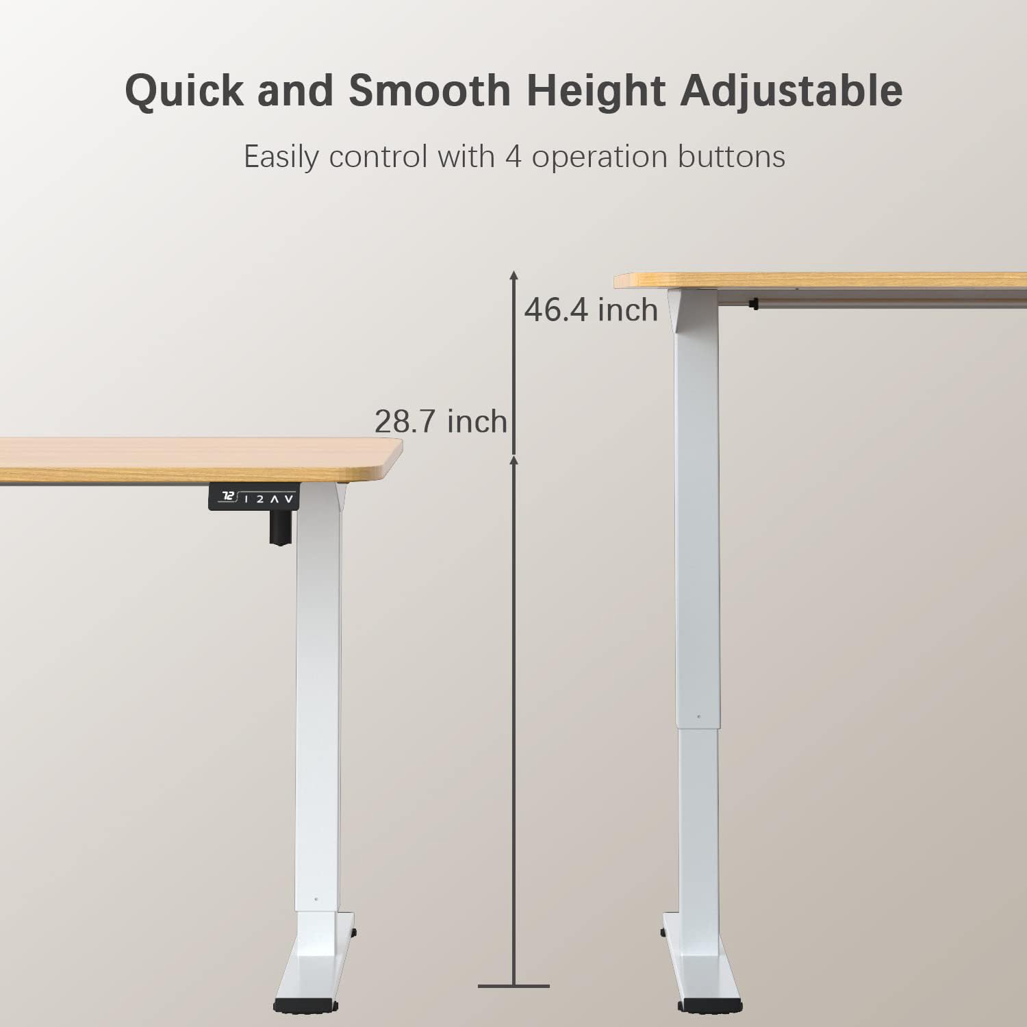Electric Height Adjustable Standing Desk Large 55 x 24 Inches Sit Stand up Desk Home Office Computer Desk Memory Preset with T-Shaped Metal Bracket, Light Wood