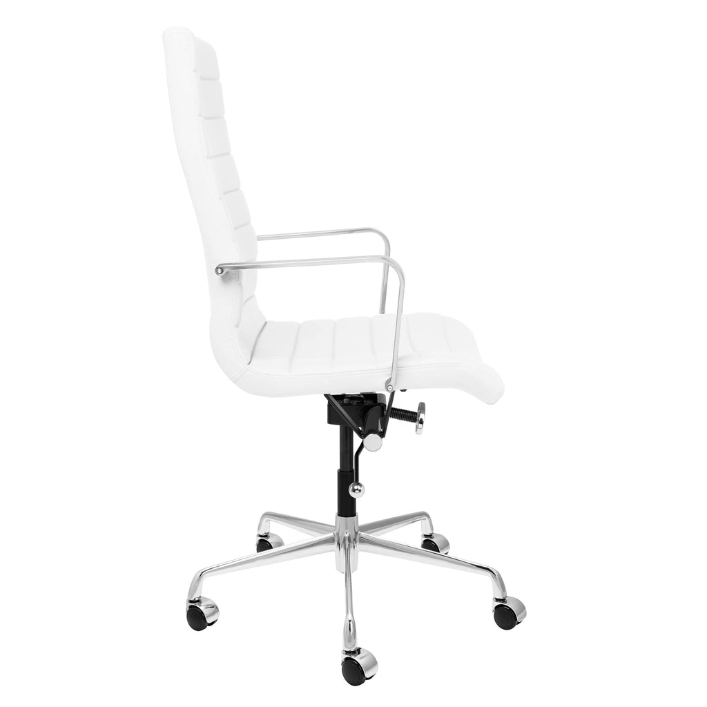 Tall Back Ribbed Management Chair (White)