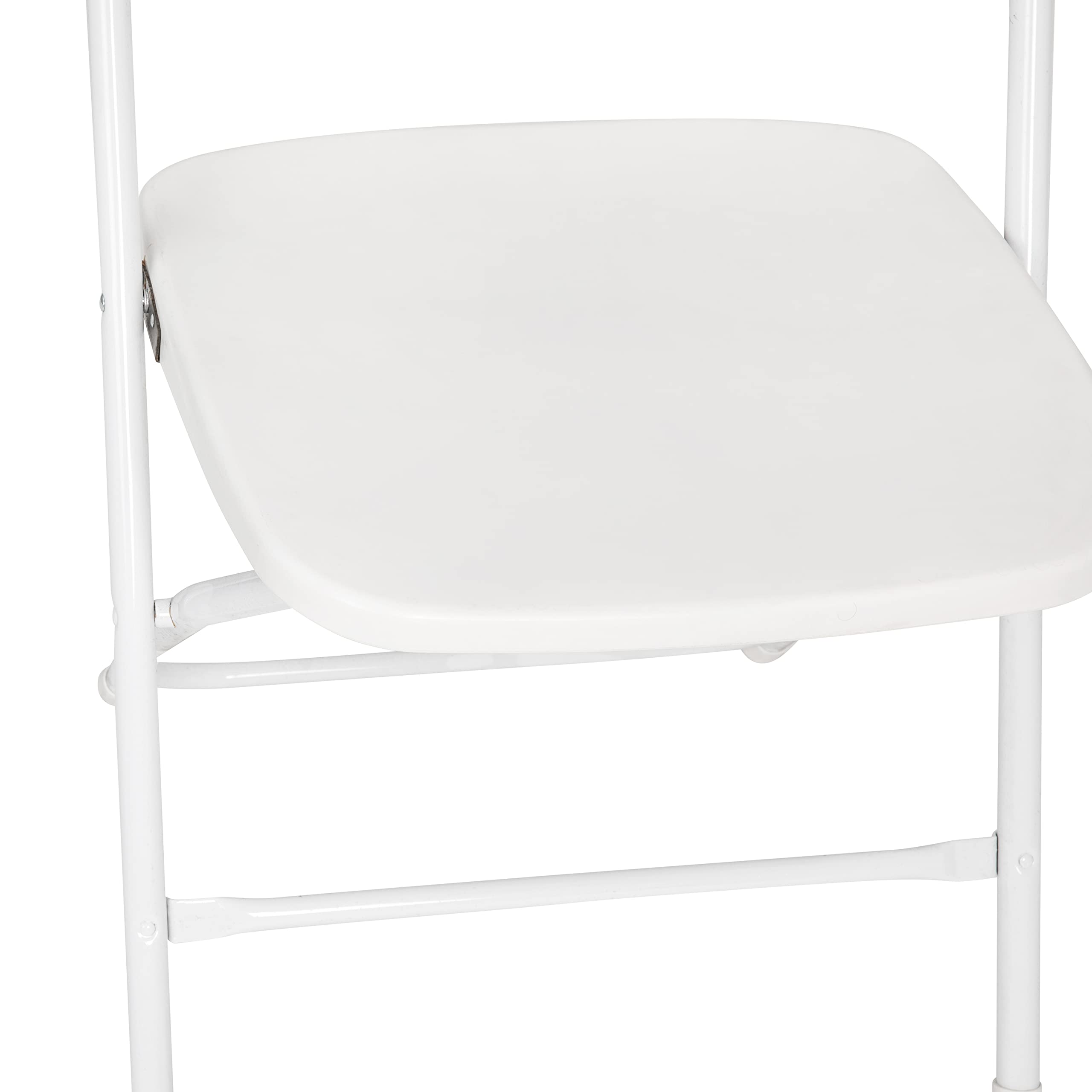 Set of 4, Hercules Series Big & Tall Stackable Plastic Folding Chairs, Extra Wide Commercial Event Seats,  White