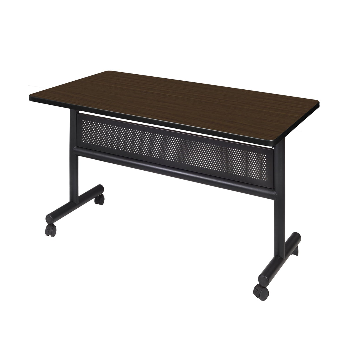 Kobe 48 x 30 in. Flip-Top Training Nesting Table with Modesty Panel- Neo Walnut