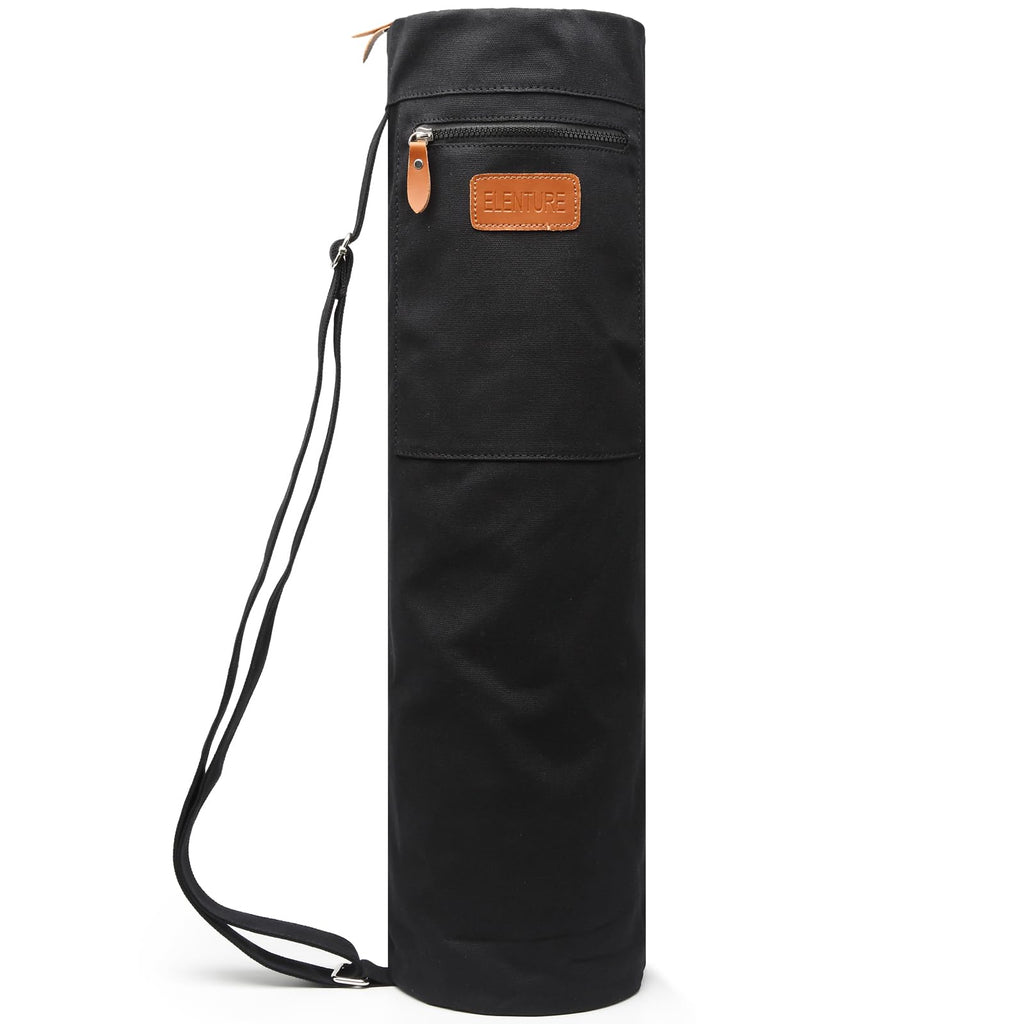 Yoga Mat Bag for Women & Men, Full-Zip Canvas Pilates Bag with Pockets