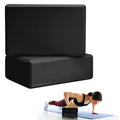 2 Pcs Yoga Blocks, 9x6x3 Inch Black Foam Blocks for Pilates