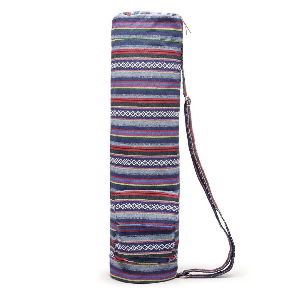 Yoga Mat Bag for Women & Men, Full-Zip Canvas Pilates Bag with Pockets