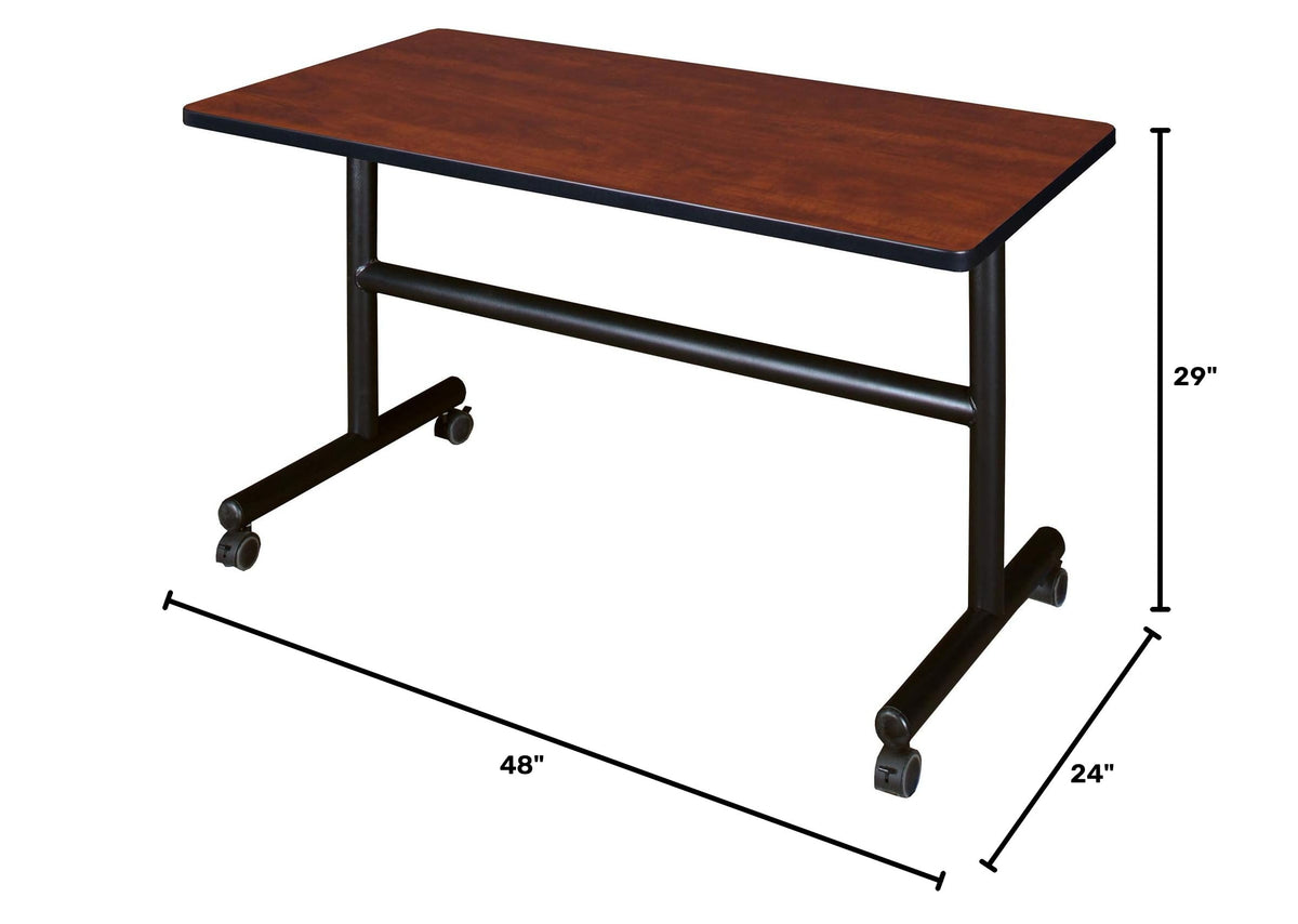 Kobe 48" Flip Top Mobile Training Table- Cherry