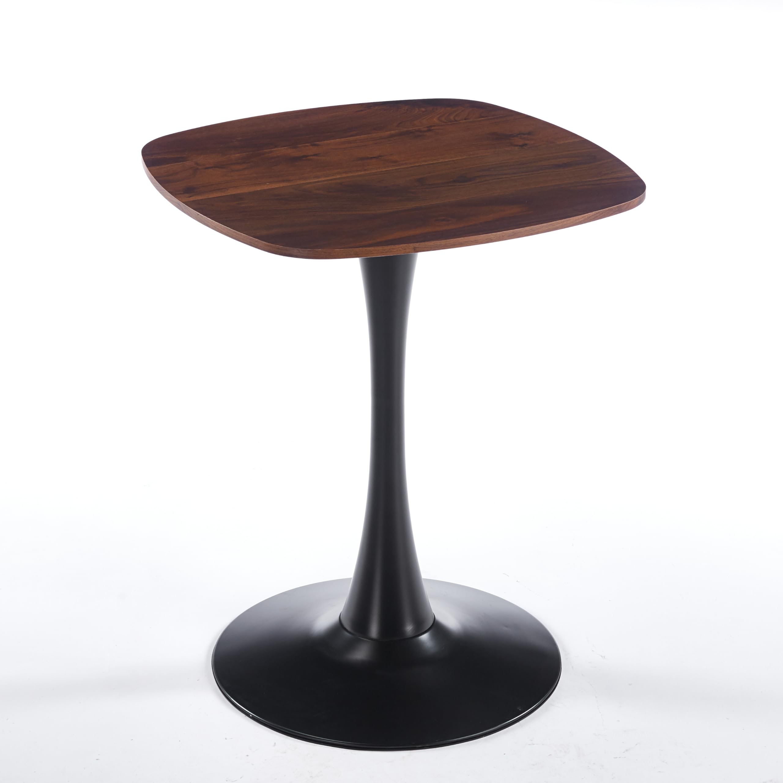 23.6" Square Tulip Dining Table, Mid-Century Tulip Table Kitchen Tulip Dining Table 2 People with MDF Table Top & Metal Base for Office Living Room