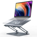 Adjustable Laptop Stand, Portable Laptop Riser, Aluminum Laptop Stand for Desk Foldable, Ergonomic Computer Notebook Stand Holder for MacBook Air Pro, Dell XPS, HP (10-17.3'') - Grey