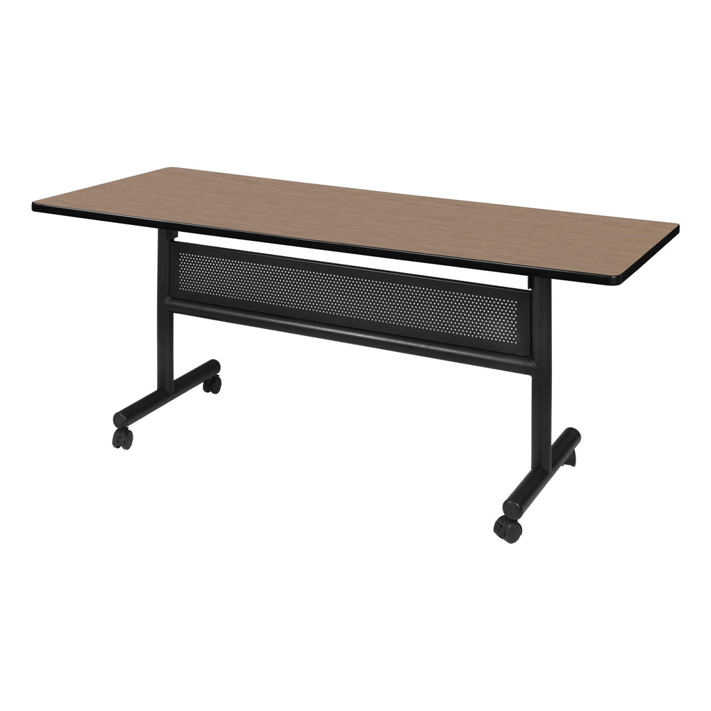 Kobe 60 x 30 in. Flip-Top Training Nesting Table with Modesty Panel- Noble Oak