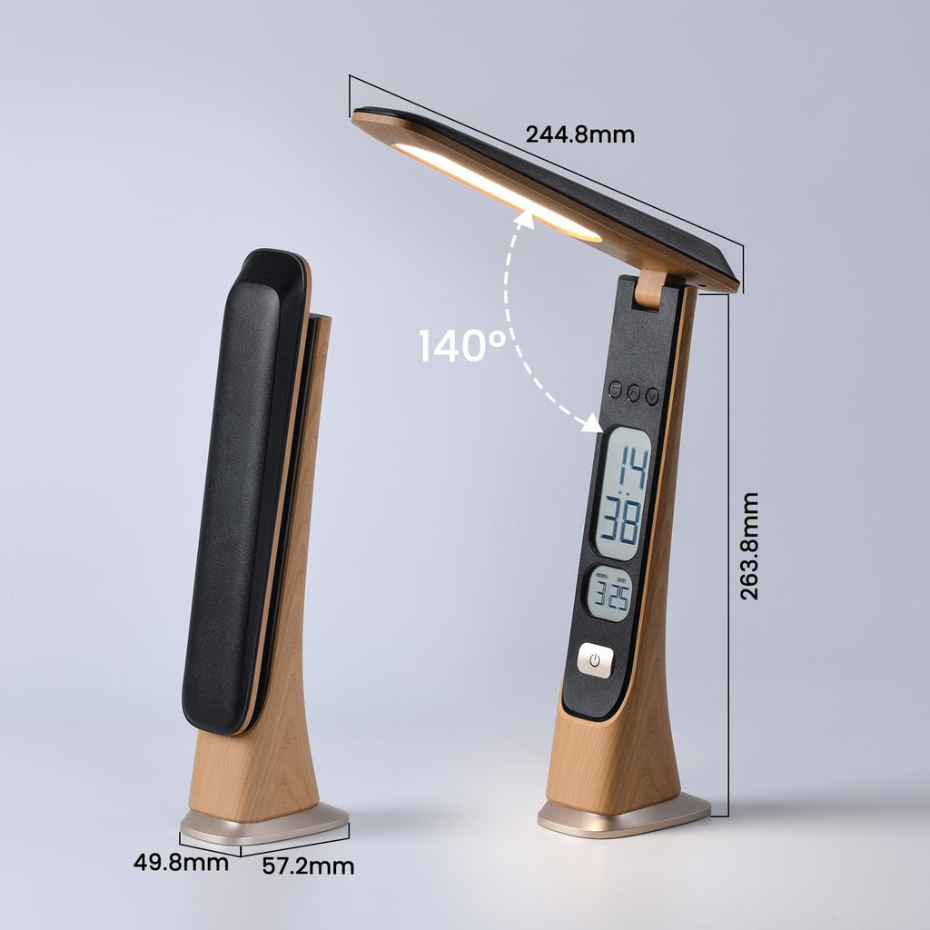 Rechargeable Lamps Cordless Table Lamp, Foldable Portable Desk Lamp - LED Battery Operated Lights with Stepless Brightness&Time Display for Office Lamp, Book Lights, College Dorm Essentials