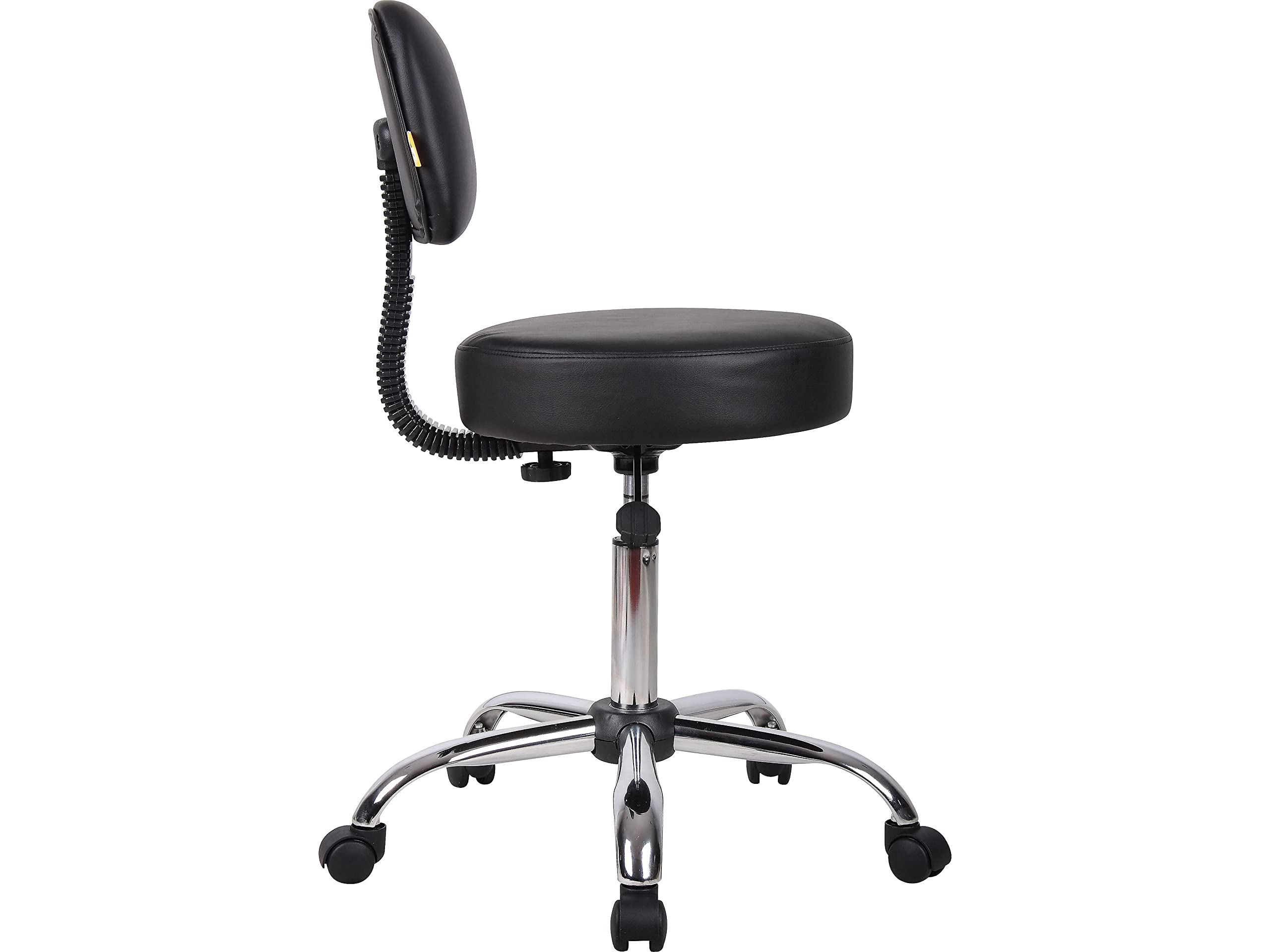 B245-BK Be Well Medical Spa Stool with Back, Black