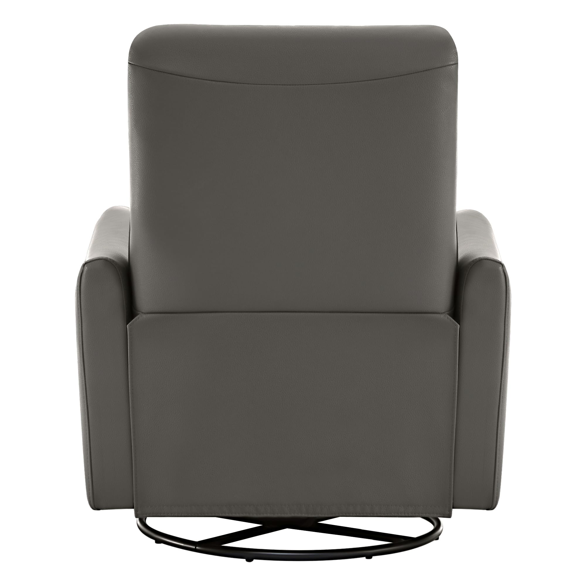 Power Recliner Chair Swivel Glider, FSC Certified Upholstered Faux Leather Living Room Nursery Reclining Sofa Chair with Lumbar Support, Charcoal