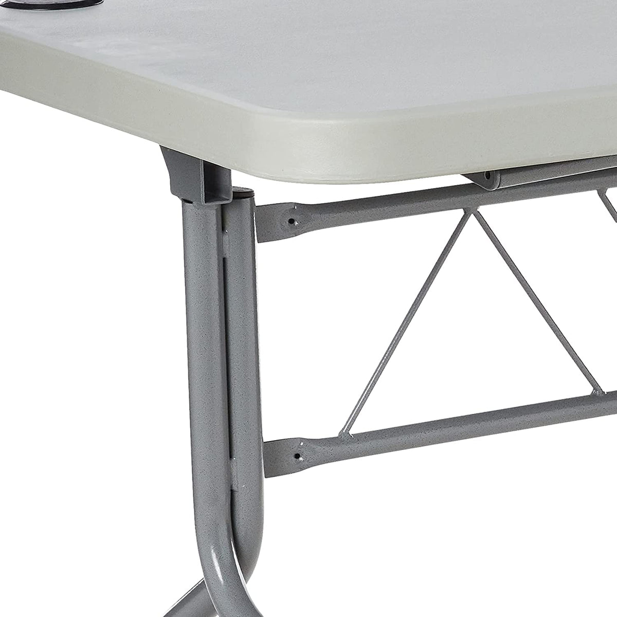 Resin Multipurpose Flip Training Table with Locking Casters for Home or Office, 4 Feet Light Gray