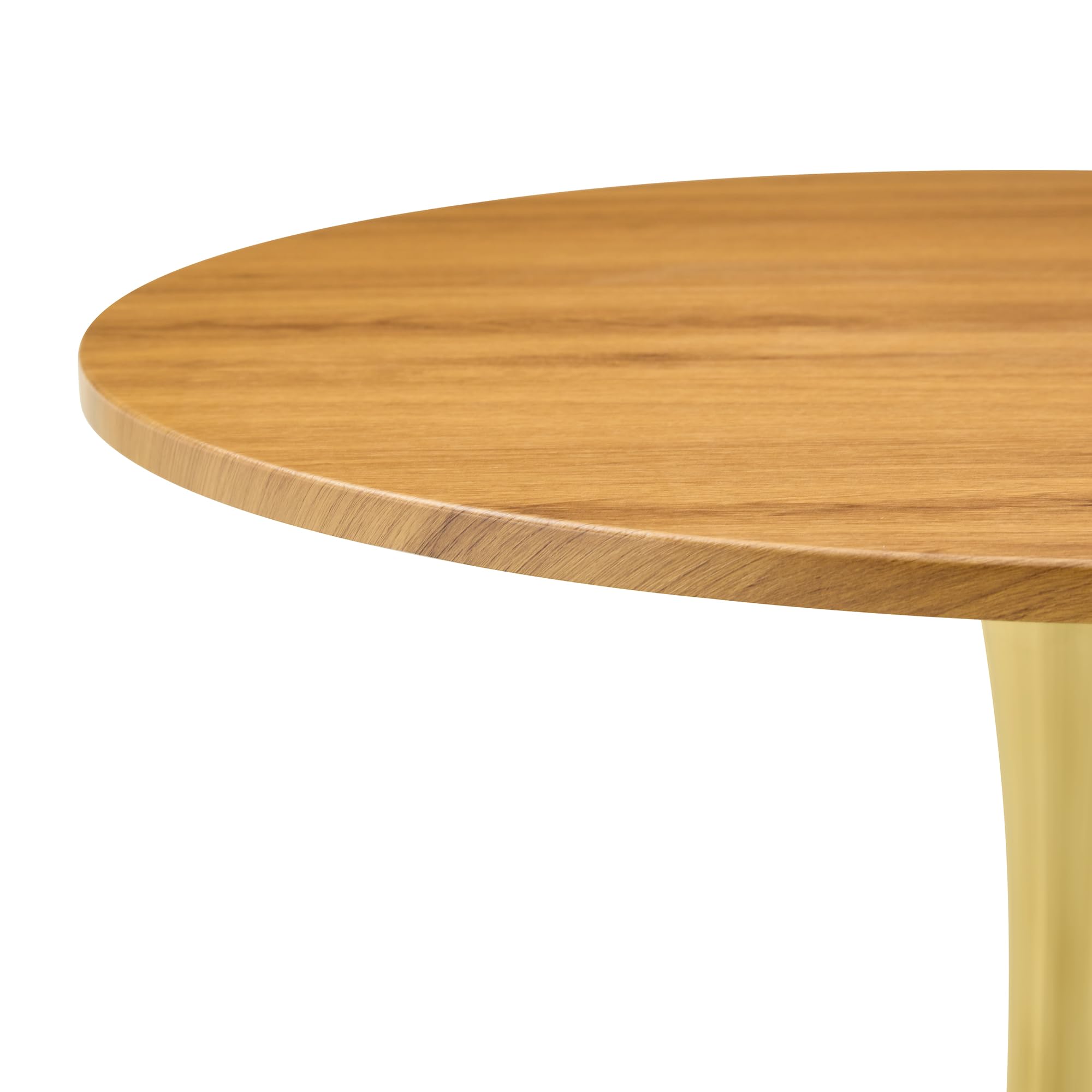 Round Tulip Dining Table, 31.5" Circle Tulip Table with Thickened Tabletop & Metal Pedestal, Mid Century Modern Bistro Table for Kitchen, Small Places, Living Room