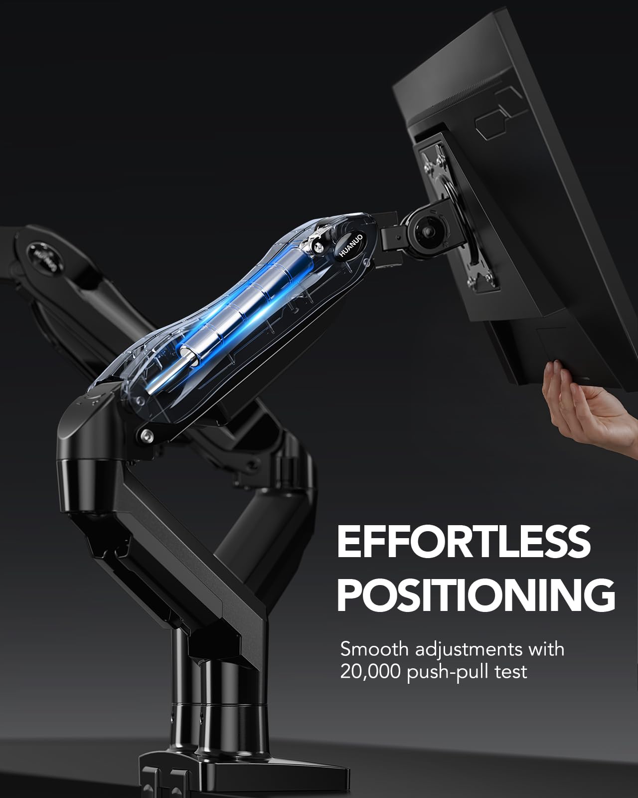 FlowLift™ Dual Monitor Stand, Fully Adjustable Gaming Monitor Desk Mount for 13–30″ Computer Screens, Full Motion VESA 75x75/100x100 with C-Clamp & Grommet Base, Each Arm Holds 4.4 to 19.8 lbs