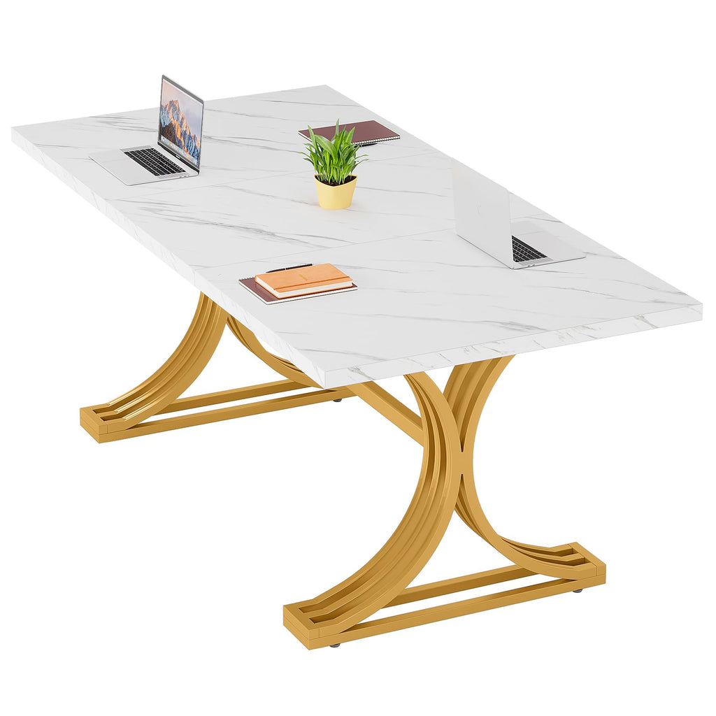 5FT Small Conference Table for 4 to 6, Modern Meeting Table with Strong Metal Frame for Office Meeting Conference Room