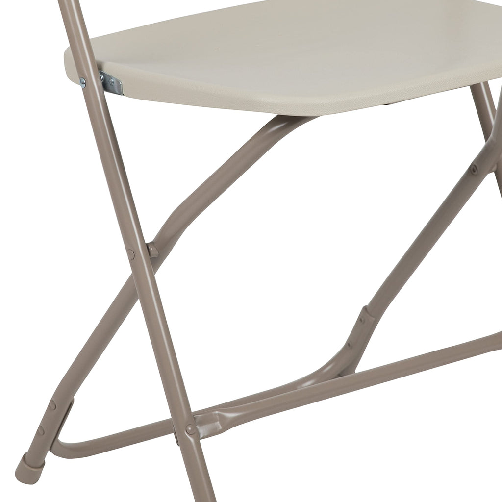 4 Pack, Hercules Series Plastic Folding Chair - Beige - 650LB Weight Capacity Comfortable Event Chair-Lightweight Folding Chair