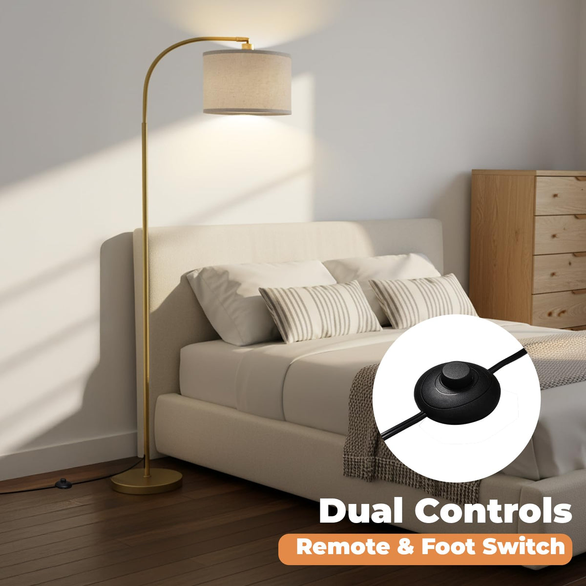 Arc Floor Lamps Modern Standing Remote Floor Lamp for Living Room