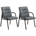 Office Guest Reception Chair Set of 2, Conference Room Chairs Waiting Room Chairs 2 Pack, Modern Leather Office Desk Chair No Wheels.