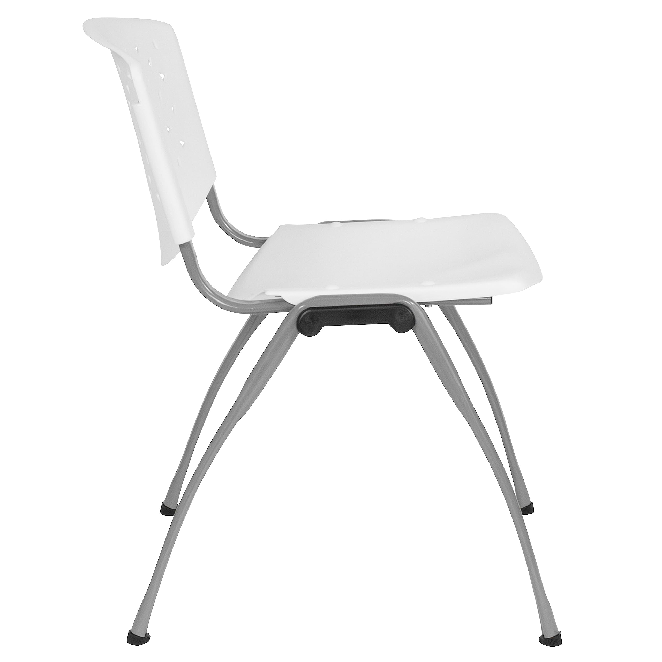 HERCULES -5 Pack 880 lb. Capacity White Plastic Stack Chair | Comfortable Seating with Durable Design