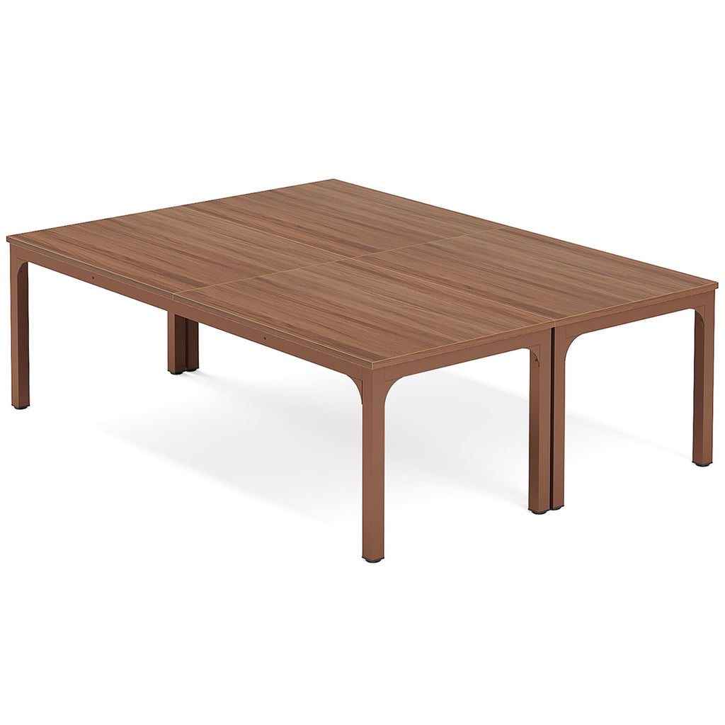 6.5 FT Conference Room Table, 78.74" W x 27.56" D Large Office Conference Table, Modern Seminar Meeting Table Desk for Boardroom, Meeting Room (2, Walnut)