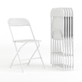 Set of 6, Hercules Series Plastic Folding Chairs for Parties and Weddings, Stackable Commercial Event Seats with 650-lb. Static Weight Capacity, White