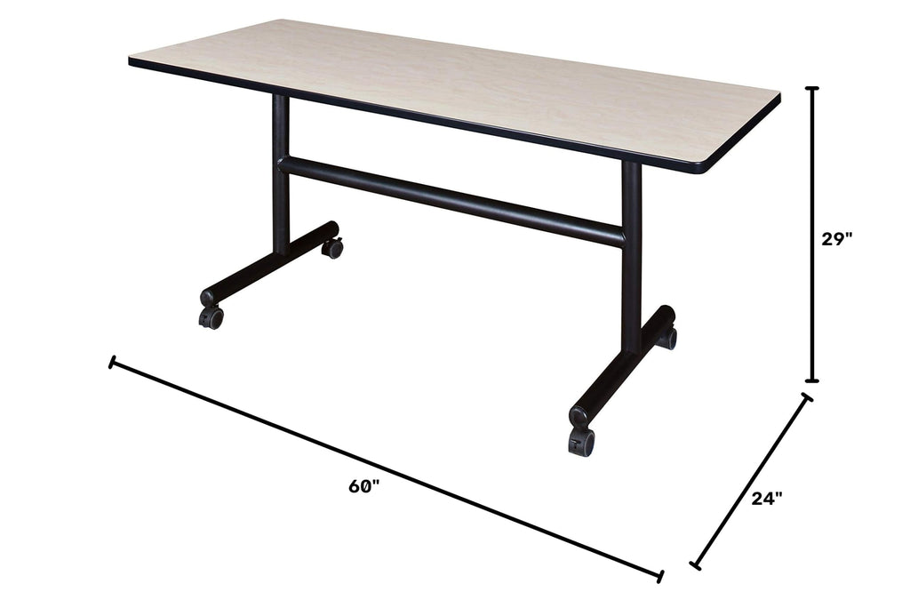 Kobe 60" Flip Top Mobile Training Table- Maple