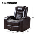 Electric Power Recliner Chair Set of 2, Breathable Leather Home Theater Seating with Hidden Arm Storage, Power Recliner Chair for Living Room with USB Ports and Cup Holders,Brown