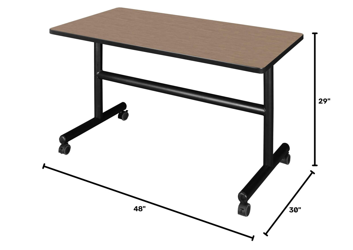 Kobe 48 x 30 in. Flip-Top Training Nesting Table- Noble Oak