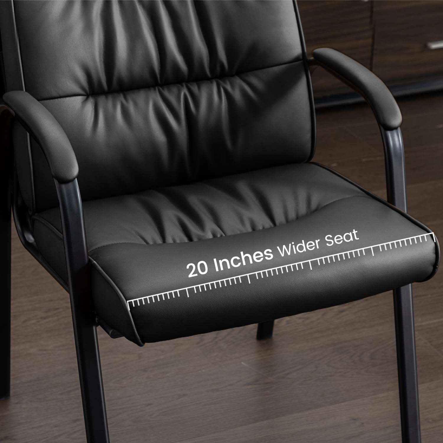 Office Guest Reception Chair Set of 6, Conference Room Chairs Waiting Room Chairs 6 Pack, Modern Leather Office Desk Chair No Wheels.