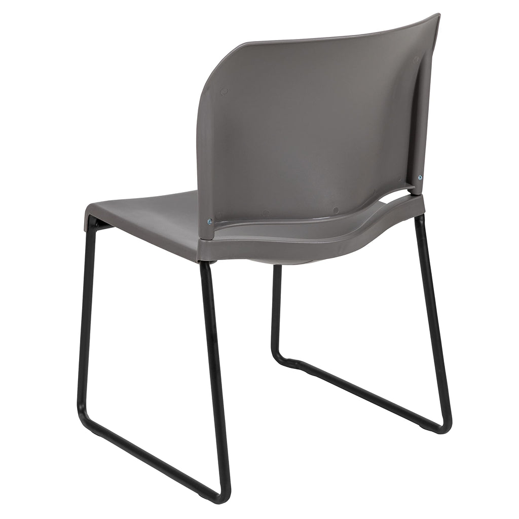 Set of 5, Hercules Series Contoured Stacking Chairs for Waiting Rooms and Offices, Ergonomic Lobby Chairs with Curved Back, Gray