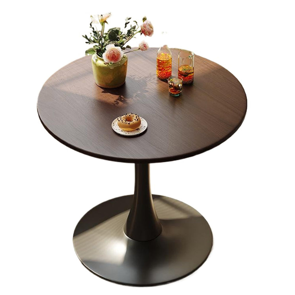 Sybrioka 24" Tulip Table for 1-2 Persons Modern Round Dining Room Table, Mid-Century Modern Walnut Small Kitchen Table with MDF Wooden Top, Leisure Coffee Table for Living Room, Dining Room, Office