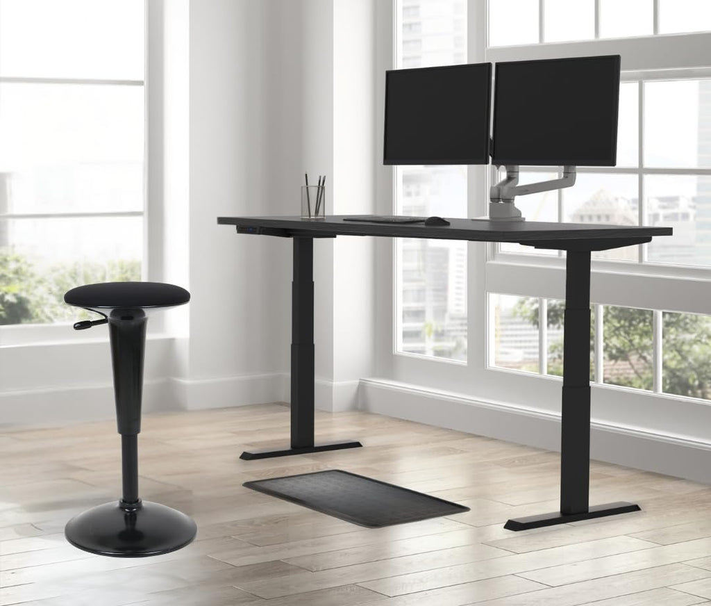 Ergonomic Standing Desk Stool - Height Adjustable Wobble Active Seating Chair for Sit Stand Desks, 22.5-29.5 Inches, Black