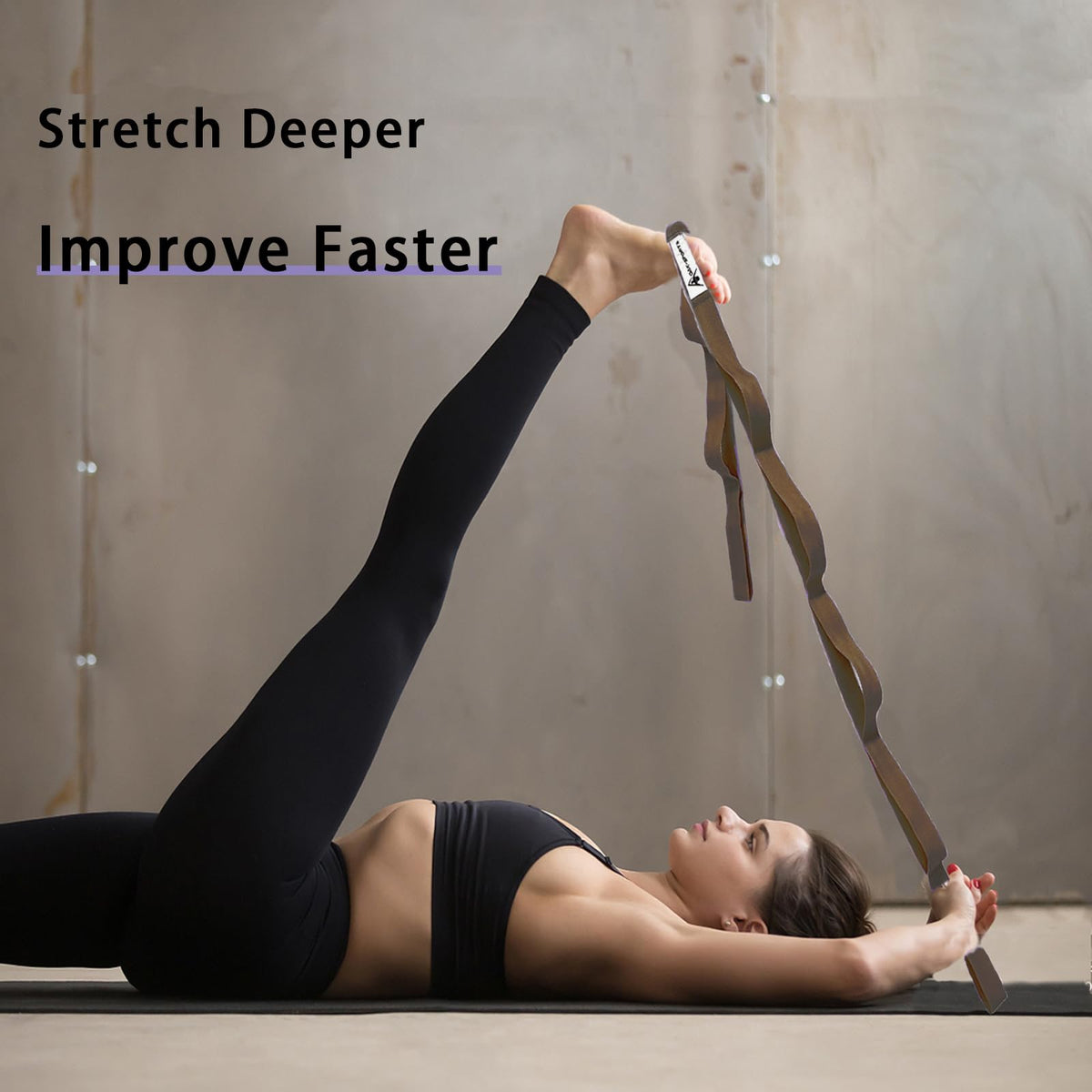 Stretching Strap Yoga Strap with Loops for Physical Therapy, Non-Elastic