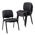 Set of 5 Pack Stackable Waiting Room Chairs Fabric Black Reception Chair Metal with Thickened Seat Back Cushion for Waiting Conference Room Guest Stool (5 Pack)