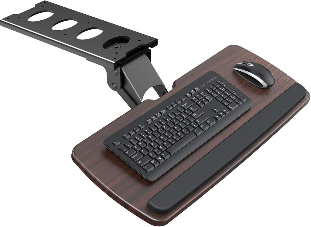 Keyboard Tray Under Desk, 360 Adjustable Ergonomic Sliding Keyboard & Mouse Tray, Under Desk Keyboard Tray Slide Out, Keyboard Holder Under Desk for Typing in Home, Office Work, 25"W x 9.84"D