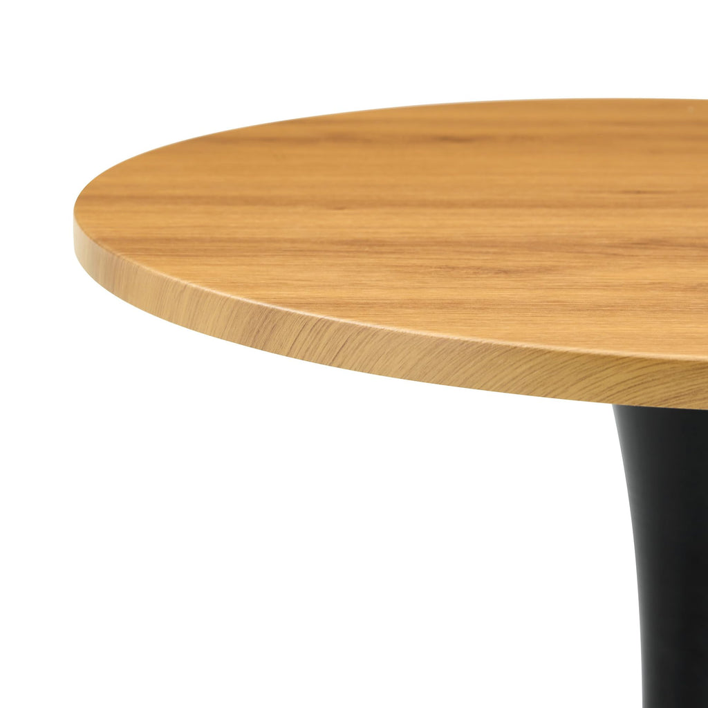 Round Dining Table, 23.6" Circle Tulip Table with Thickened Tabletop & Metal Pedestal, Mid Century Modern Bistro Table for Kitchen, Small Places, Living Room