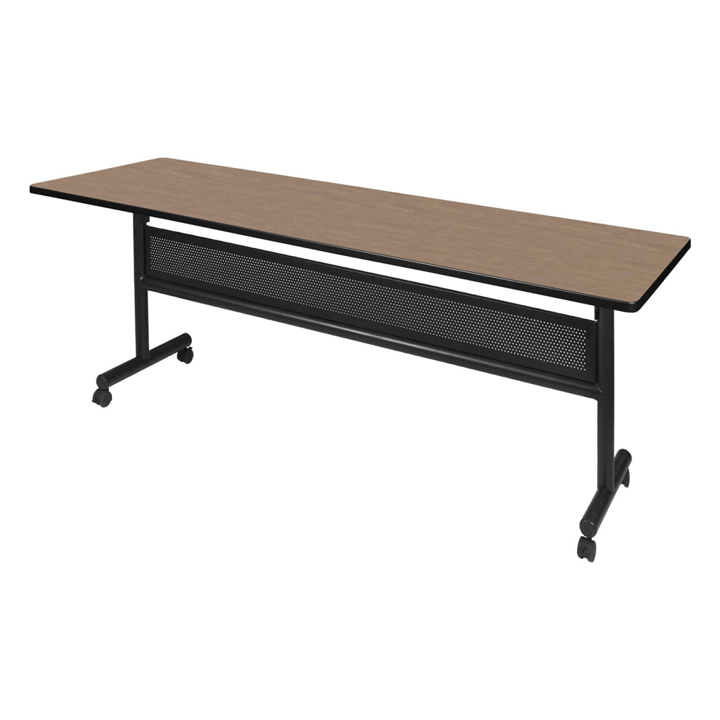 Kobe 84 x 24 in. Flip-Top Training Nesting Table with Modesty Panel- Noble Oak