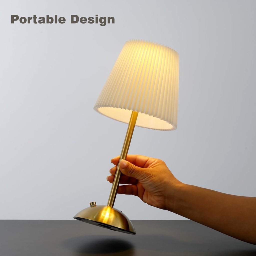 2-Pack Rechargeable Cordless Table Lamp, 3-Color Dimmable LED Touch Light