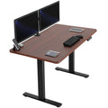 Electric 48 x 30 in Standing Desk, Memory Height Adjustment, 1B Series, Holds 220 lbs, One-Piece Dark Walnut Top, Black Frame