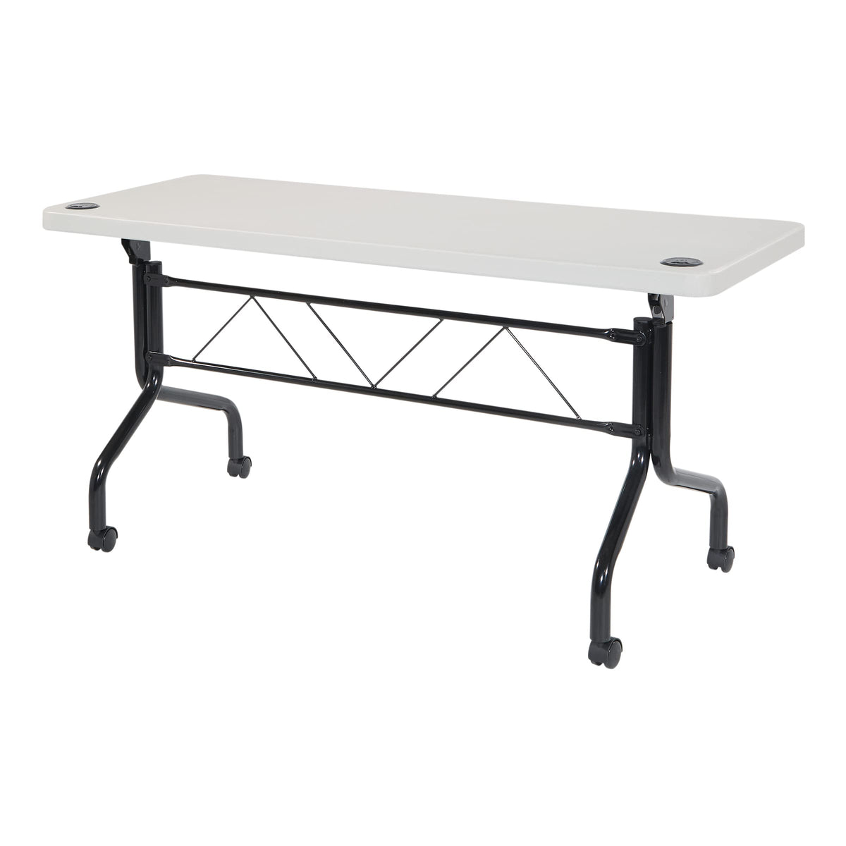 Resin Multipurpose Flip Training Table with Locking Casters for Home and Office, 5 Feet